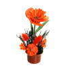 Цветок искусственный в горшочке "Нежный букетик оранжевый" 16 см 0803В5 645-164